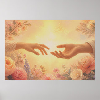 Möter vårt öde din hand i min på en vägg poster