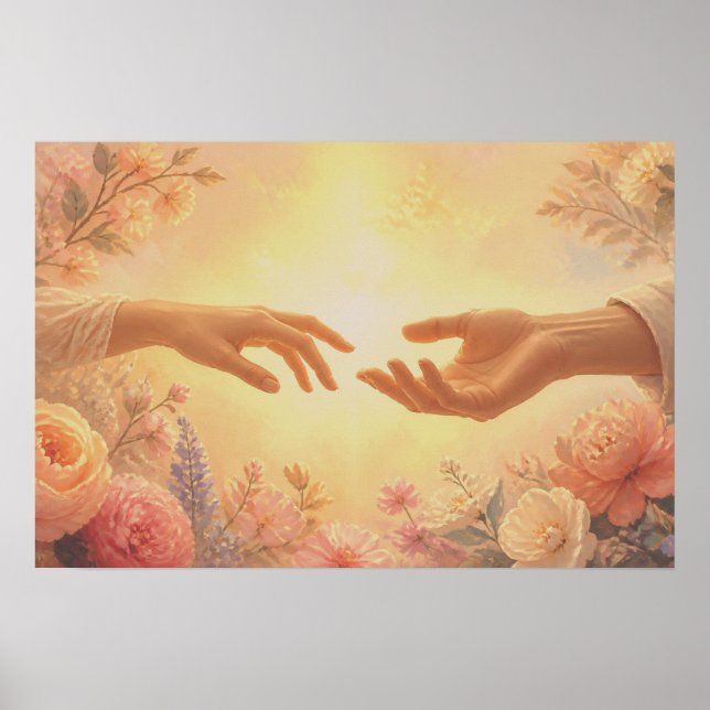 Möter vårt öde din hand i min på en vägg poster (Framsidan)