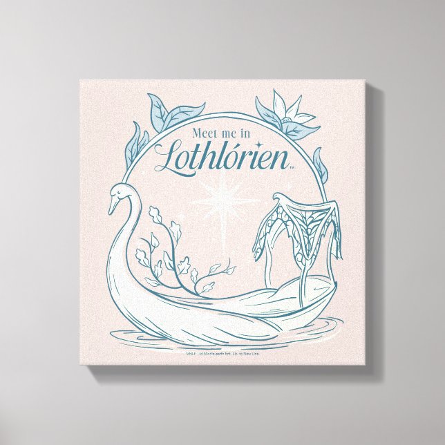 Mötes i LOTHLORIEN™ - Svanbåt Canvastryck (Framsida)