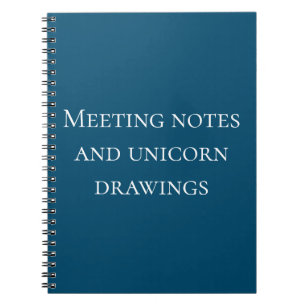 Mötesanteckningar och Unicorn Teckning Work Office Anteckningsbok