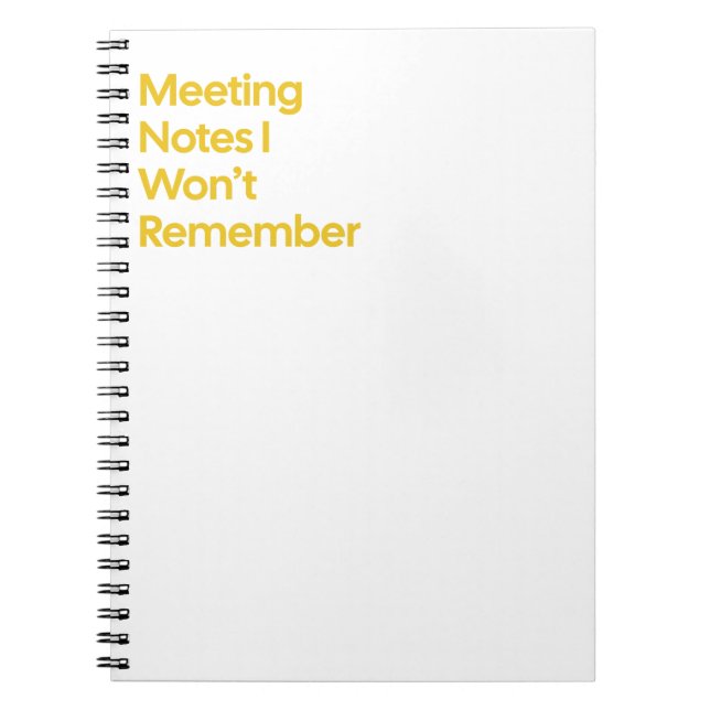 Mötesanteckningar som jag inte kommer ihåg anteckningsbok (Framsidan)