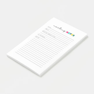 Mötesanteckningsplaneraren Journal Post-it Block