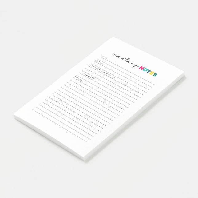 Mötesanteckningsplaneraren Journal Post-it Block (Vinklad)