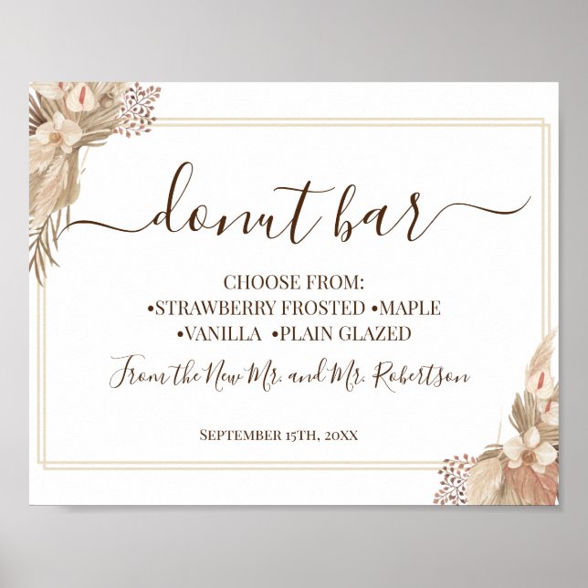 Mötesbanner för Donut Bar Sötbord Bröllopsfest Poster (Framsidan)