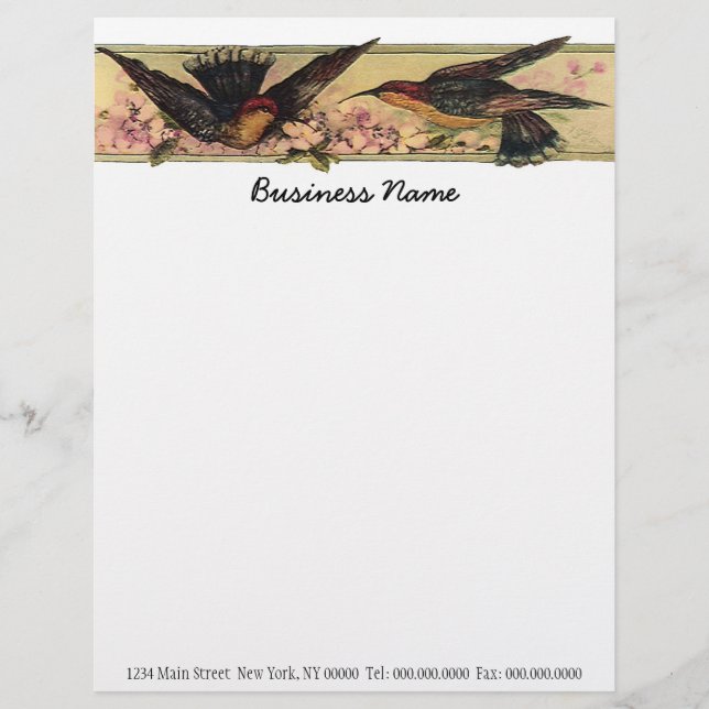 Mötesfåglar ~ Business Letterhead Brev Work Brevhuvud (Framsida)