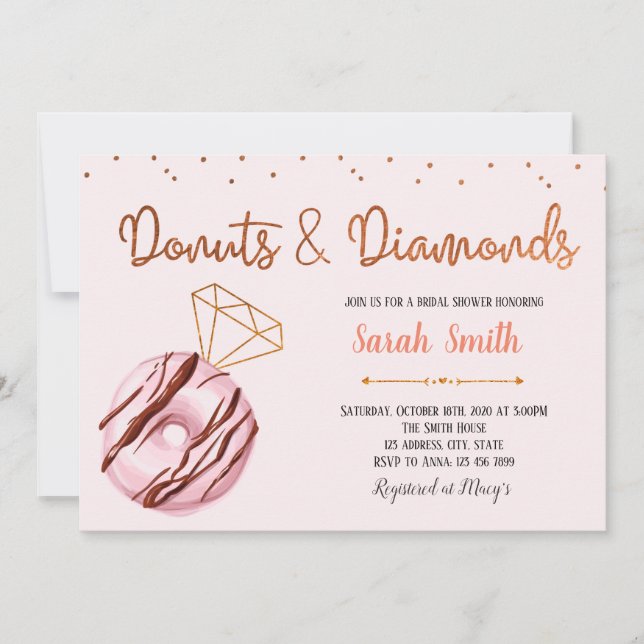 Mötesinbjudan till donut- och diamantfest inbjudningar (Framsida)