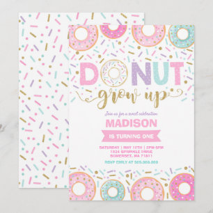 Mötesinbjudan till födelsedagsdonut - Donut, bli i Inbjudningar