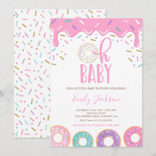 Möteskort för Donut Babyfest Oh Baby Donut Dusch Inbjudningar