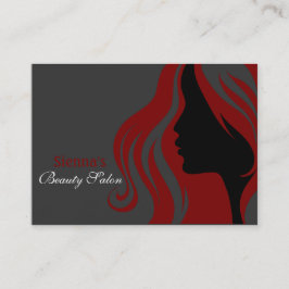 Möteskort för Hairdresser (Mörk Red) Tidsbeställning Kort