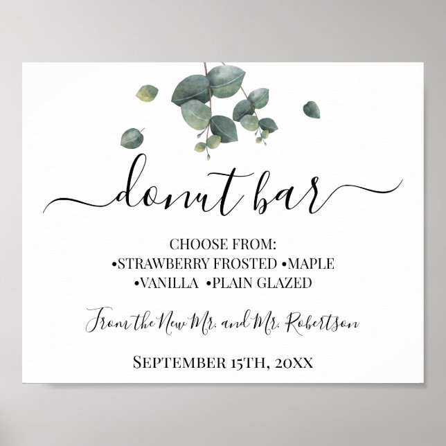 Möteskylt för Muffinbaren på Bröllopsfesten Poster (Framsidan)