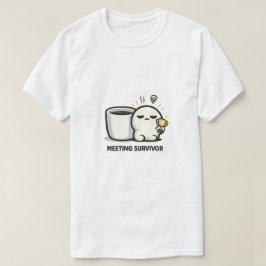 Mötesöverlevare - Söt Trött Karaktär Kontorshumor T Shirt