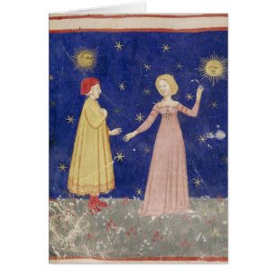 Mötet av Dante och Beatrice Hälsningskort