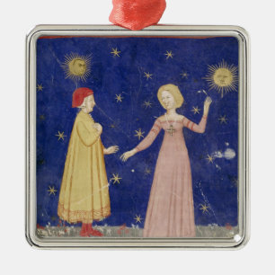 Mötet av Dante och Beatrice Julgransprydnad Metall