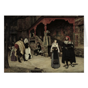 Mötet av Faust och margueriten, 1860 Hälsningskort