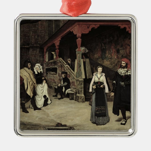 Mötet av Faust och margueriten, 1860 Julgransprydnad Metall (Framsidan)