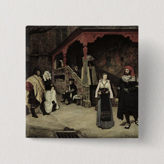 Mötet av Faust och margueriten, 1860 Knapp (Framsida)