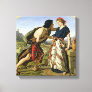 Mötet av Jacob och Rachel, 1853 Canvastryck