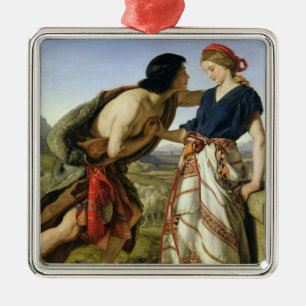 Mötet av Jacob och Rachel, 1853 Julgransprydnad Metall