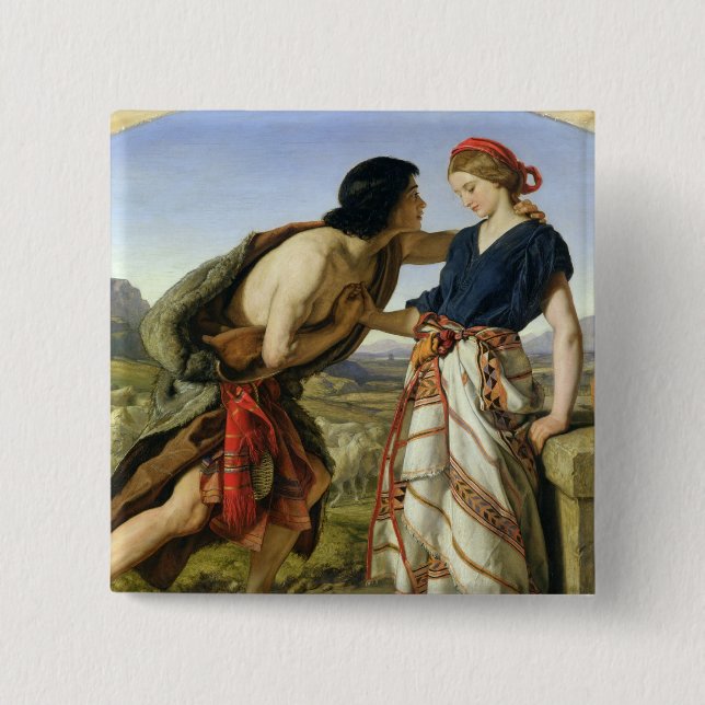 Mötet av Jacob och Rachel, 1853 Knapp (Framsida)