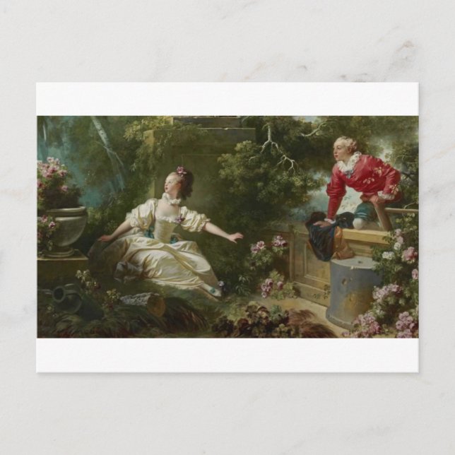 Mötet av Jean Honore Fragonard vykort (Framsida)
