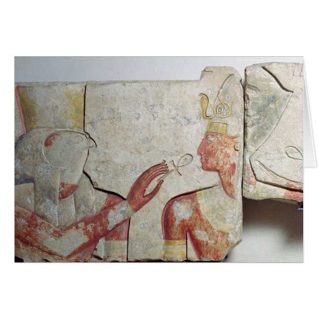 Mötet av pharaohen och Horusen Hälsningskort (Framsidan Horizontal)