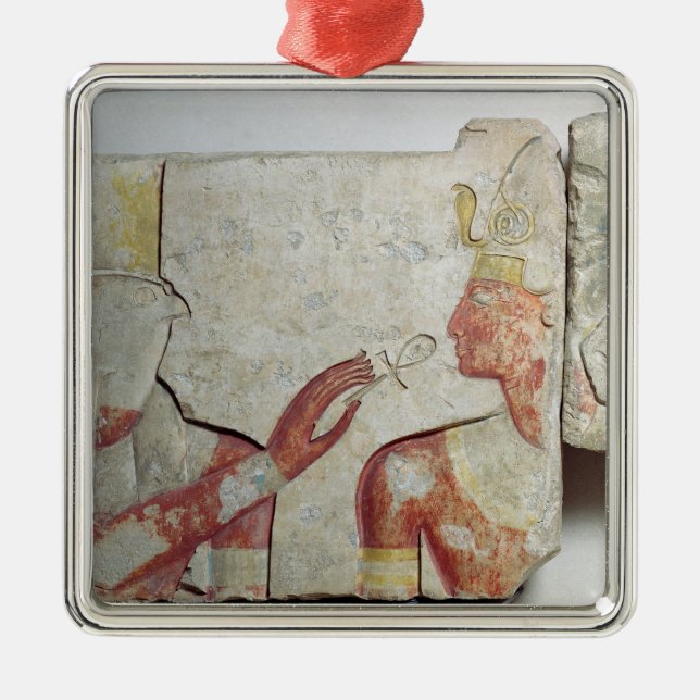 Mötet av pharaohen och Horusen Julgransprydnad Metall (Framsidan)