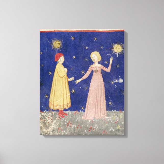 Mötet mellan Dante och Beatrice Canvastryck (Framsida)