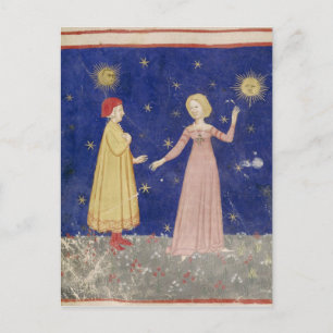 Mötet mellan Dante och Beatrice Vykort