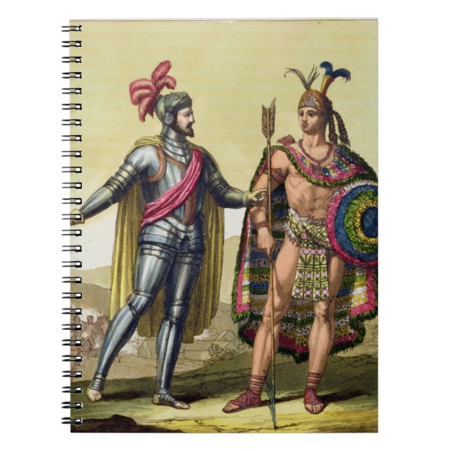 Mötet mellan Hernando Cortes (1485-1547) Anteckningsbok (Framsidan)
