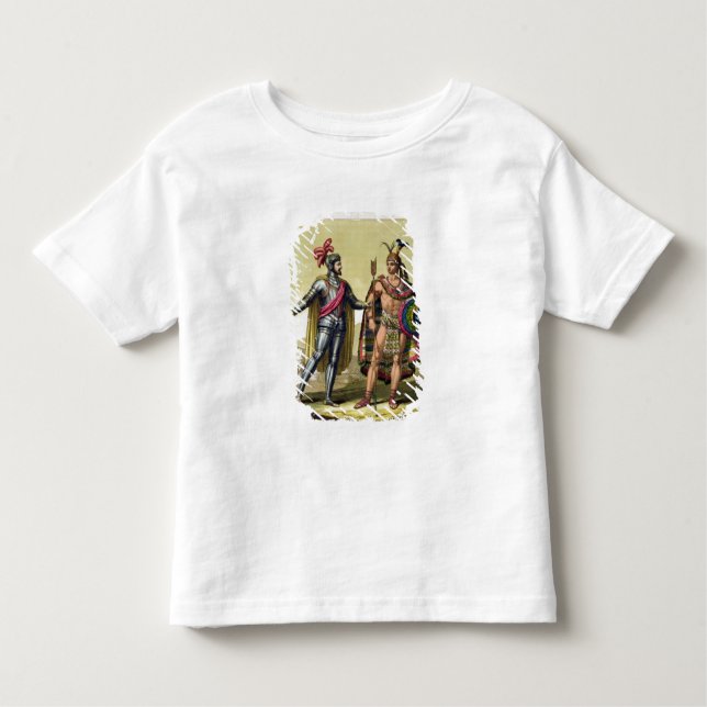 Mötet mellan Hernando Cortes (1485-1547) Tee Shirt (Framsida)