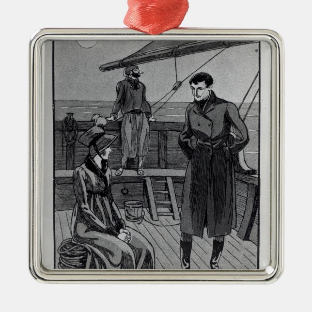 Mötet mellan Orso och Fröcken Nevil på Julgransprydnad Metall (Framsidan)