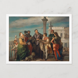 Mötet mellan Titian (1488-1576) och Verones Vykort