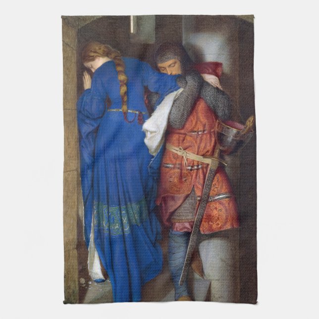 Mötet om Turret Trappor av F. W. Burton Kökshandduk (Vertikal)