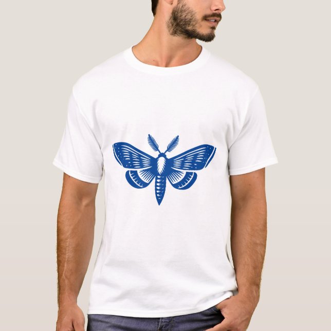 Moth - Deep Blue T Shirt (Framsida)