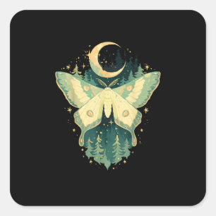 Moth Fairycore Goblincore Whimsigoth Cottagecore Fyrkantigt Klistermärke