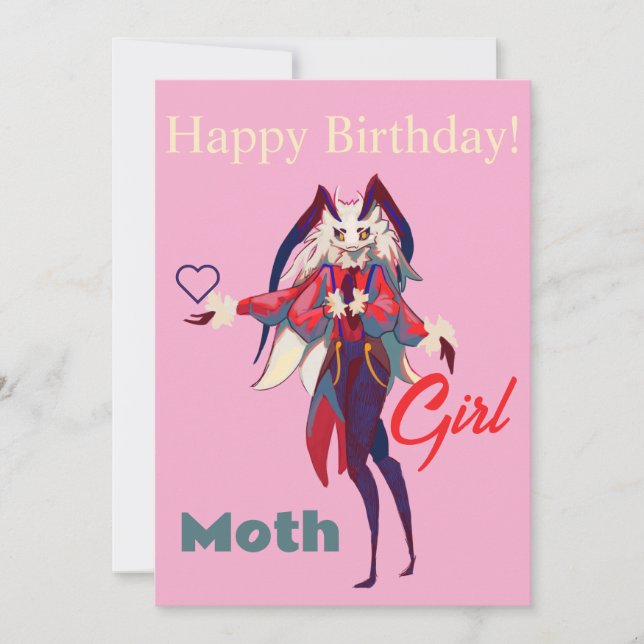 Moth girl anime inbjudningar (Framsida)