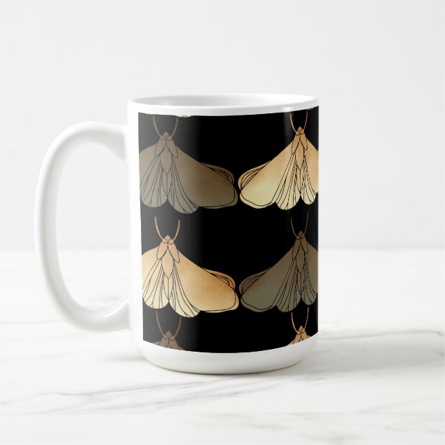 Moth i guld mönster kaffemugg (Vänster)