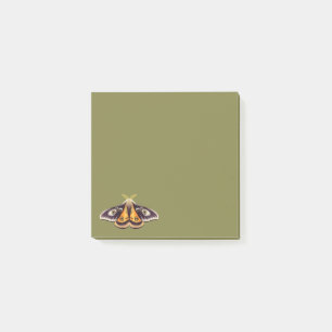 Moth Insekt Art Goblincore Saturnia Witchy Grönt Post-it Block