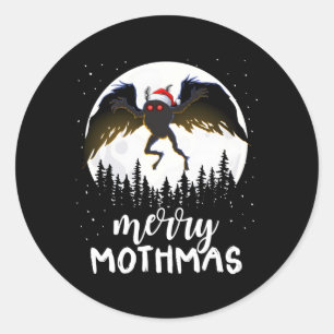 Moth Merry Mothmas Creepy Folklore Cryptid Runt Klistermärke