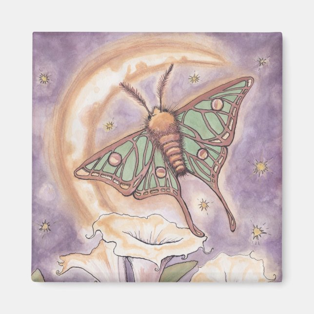 Moth & Moonblommor Magnet (Framsidan)