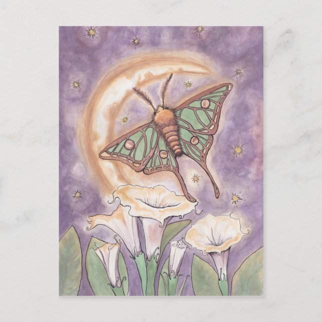 Moth & Moonblommor Vykort (Framsida)
