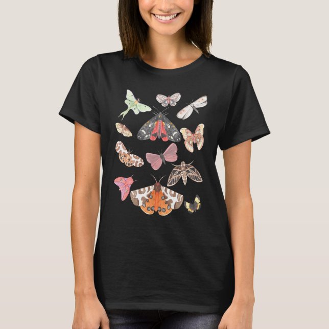 Moth Mörk Academia Aesthetic Alt Clothing Goblinco T Shirt (Framsida)
