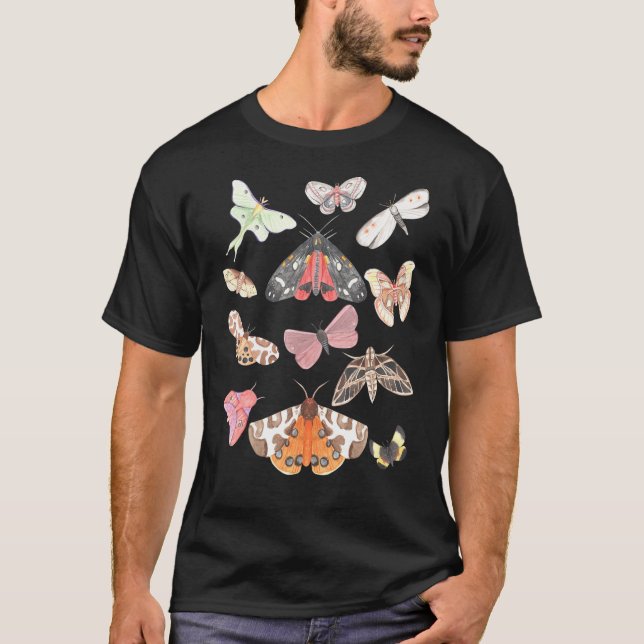 Moth Mörk Academia Aesthetic Alt Clothing Goblinco T Shirt (Framsida)