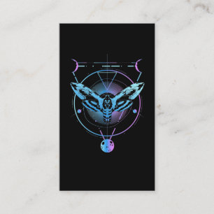 Moth Pastel Goth Geometric Witchy Crescent Visitkort