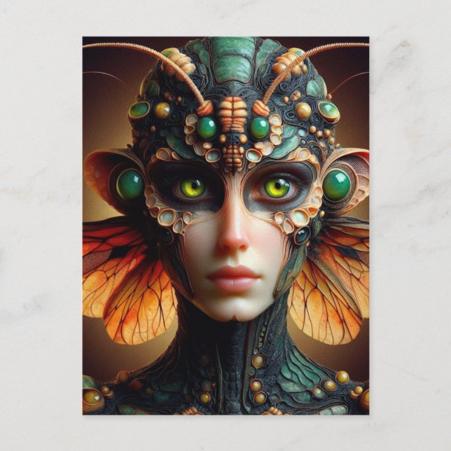 Moth Person Scifi Vykort (Framsida)