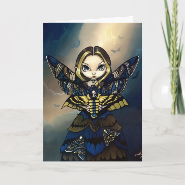"Moth Queen: Acherontia Atropos"-gratulationskort Kort (Framsida)