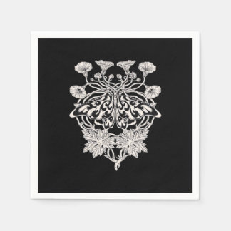 Moth Talisman - Whimsigoth Screenprint Stil Drawi Pappersservett