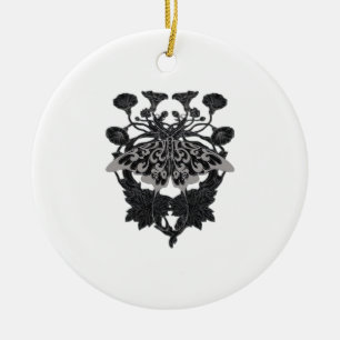 Moth Talisman - Whimsigoth Teckning - White Versio Julgransprydnad Keramik