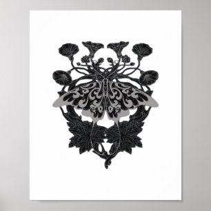 Moth Talisman - Whimsigoth Teckning - White Versio Poster