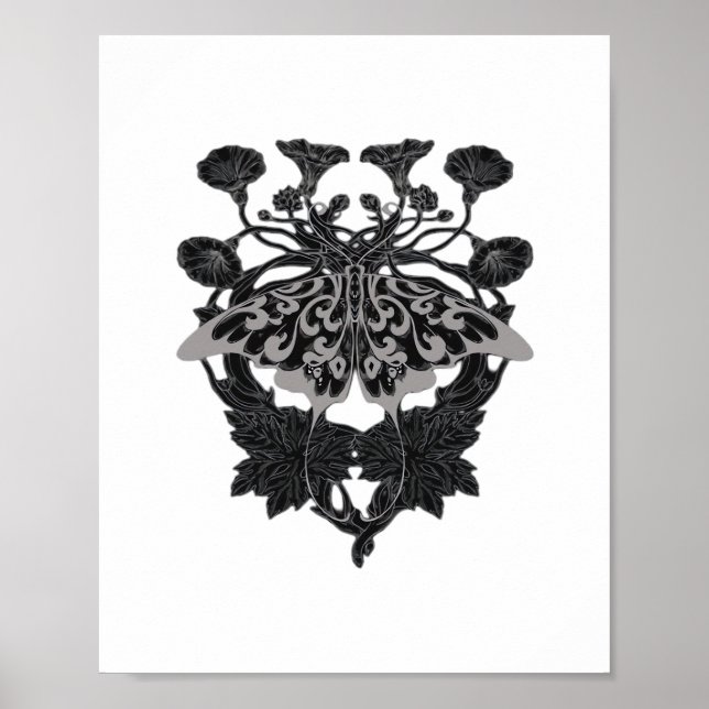 Moth Talisman - Whimsigoth Teckning - White Versio Poster (Framsidan)